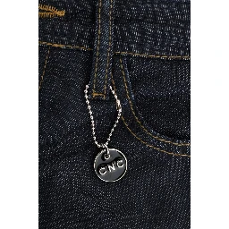 Dark Blue Cotton Classic Fit Jeans
