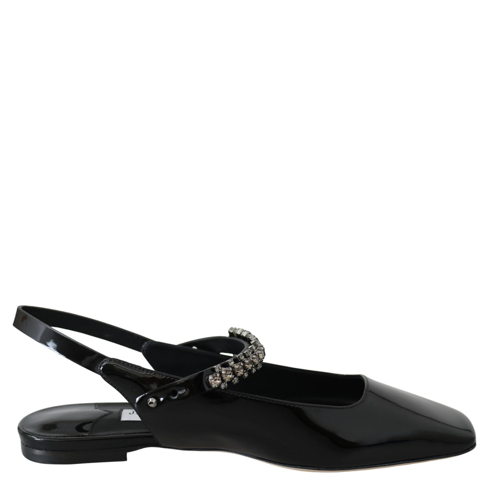 Black Patent Leather Mahdis Flat Shoes