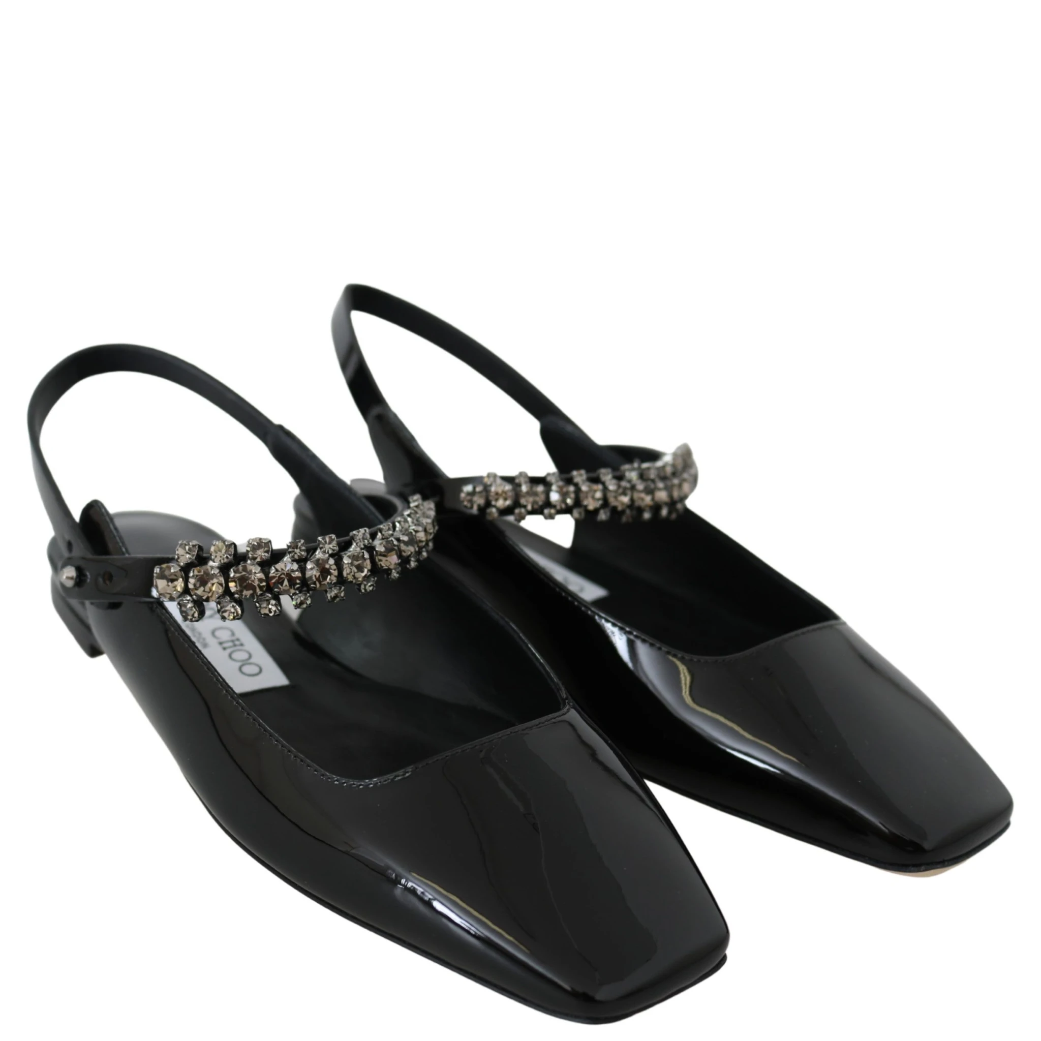 Black Patent Leather Mahdis Flat Shoes