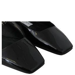 Black Patent Leather Mahdis Flat Shoes