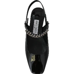 Black Patent Leather Mahdis Flat Shoes