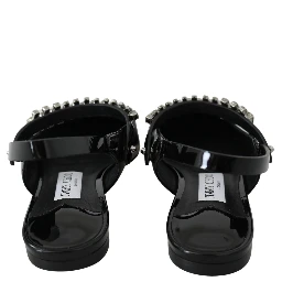 Black Patent Leather Mahdis Flat Shoes