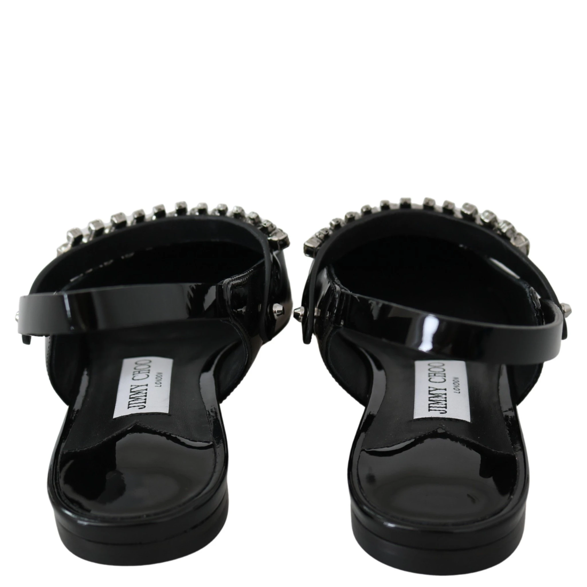 Black Patent Leather Mahdis Flat Shoes