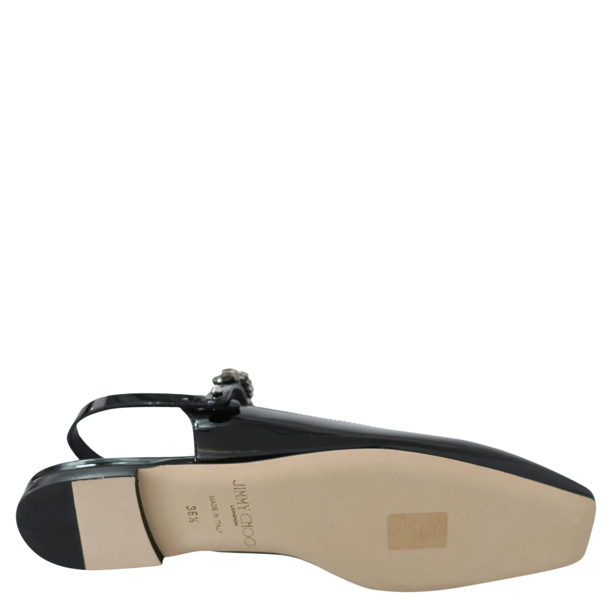 Black Patent Leather Mahdis Flat Shoes