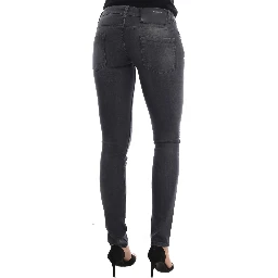 Gray Cotton Slim Fit Denim Jeans