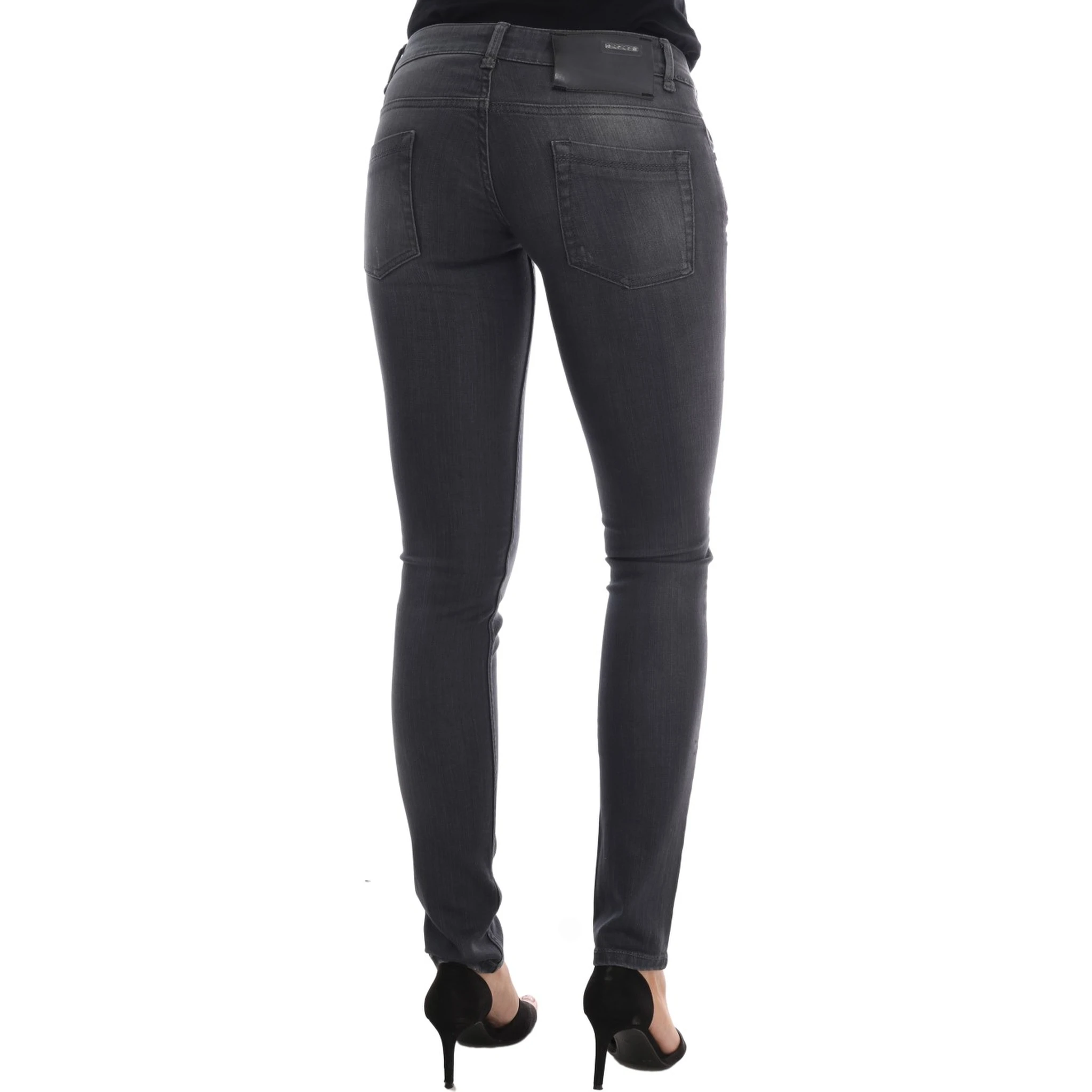 Gray Cotton Slim Fit Denim Jeans