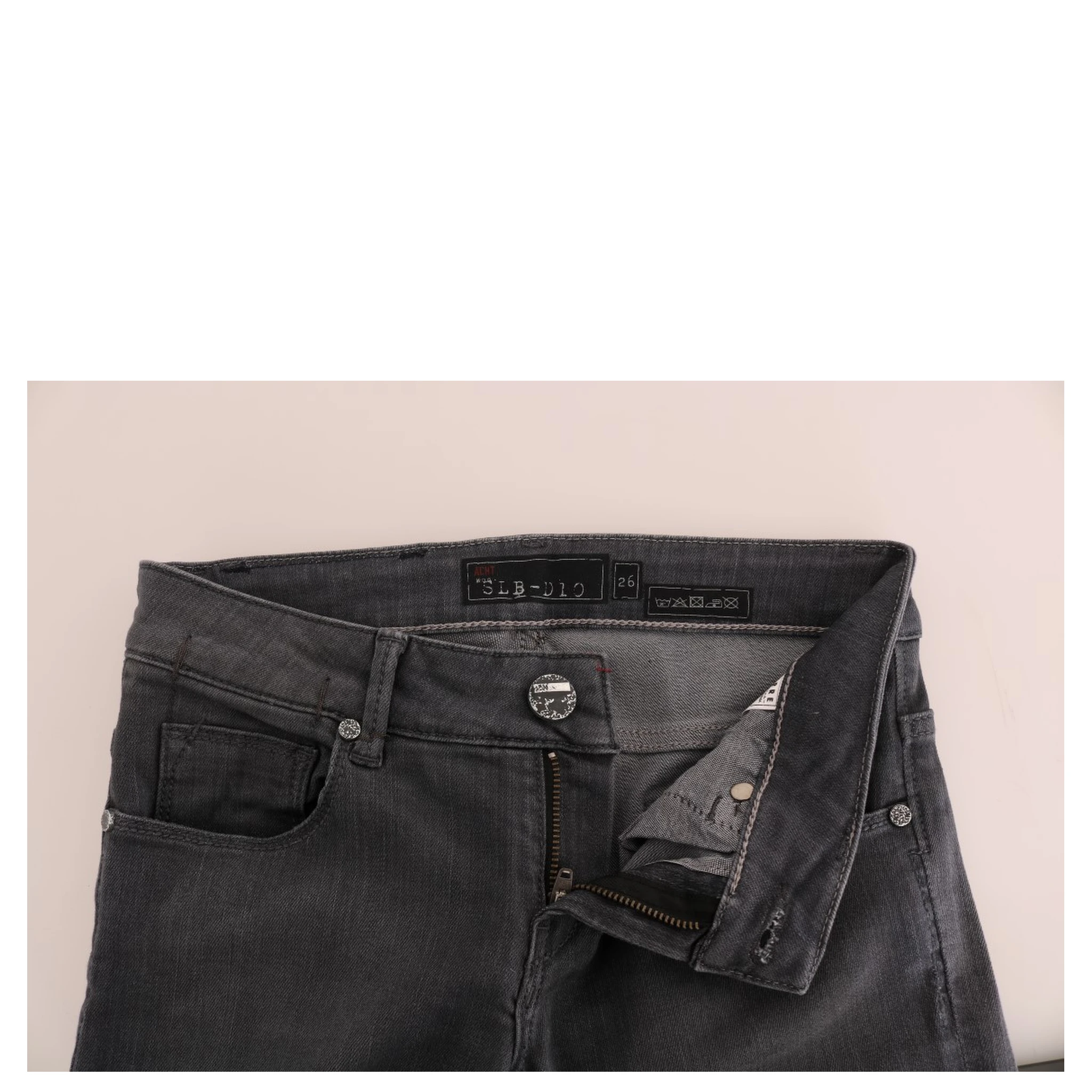 Gray Cotton Slim Fit Denim Jeans