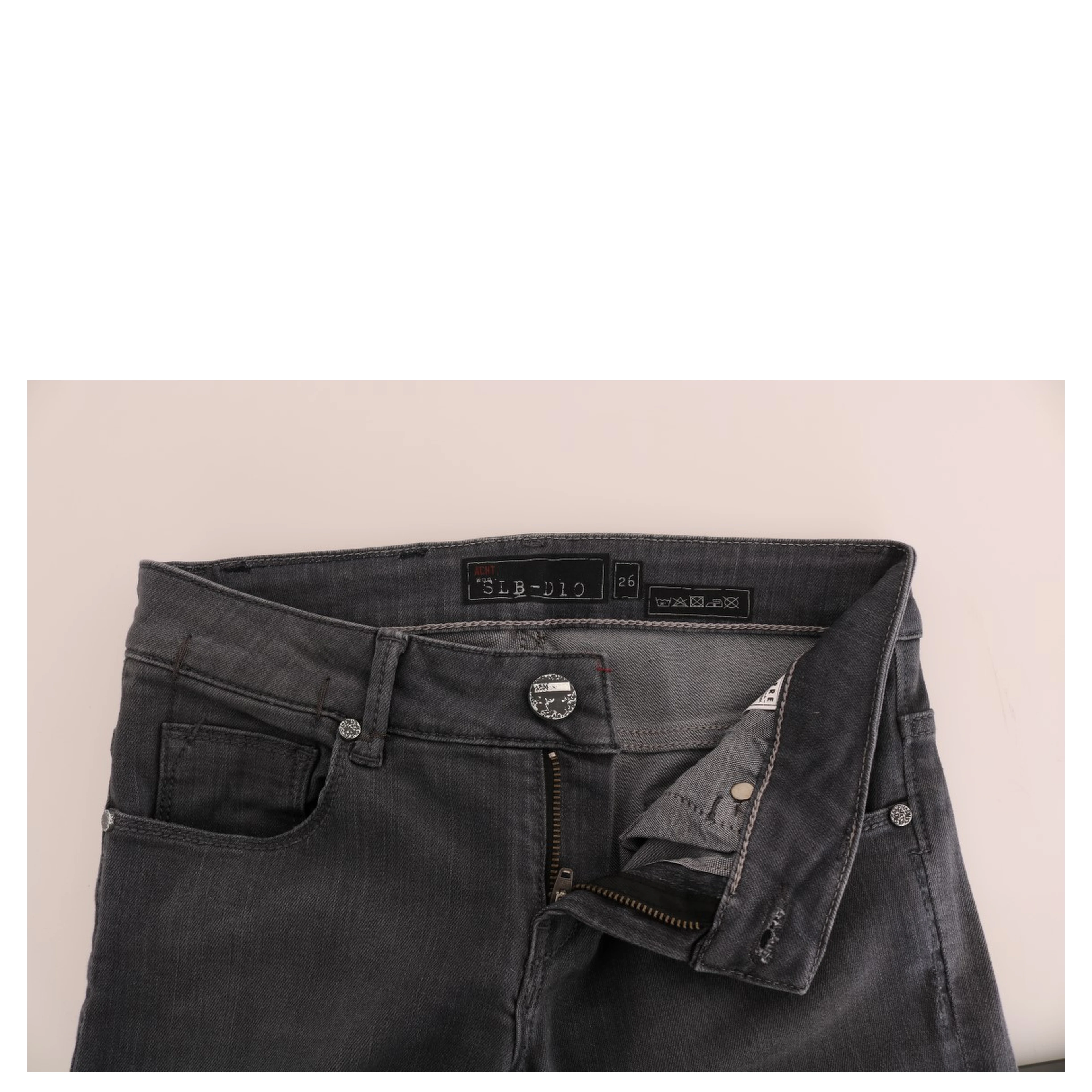 Gray Cotton Slim Fit Denim Jeans