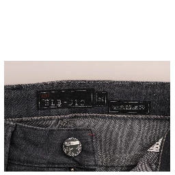 Gray Cotton Slim Fit Denim Jeans