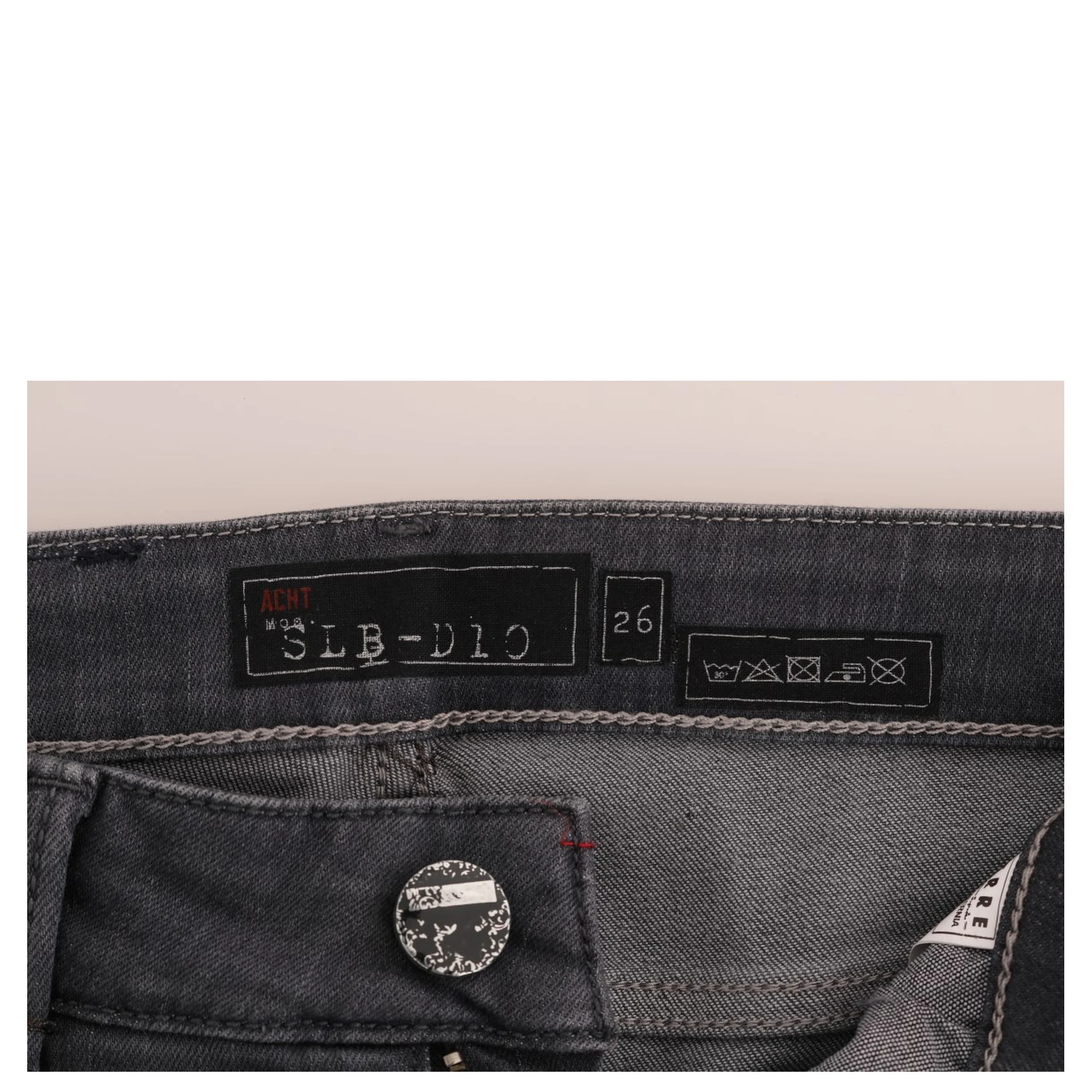 Gray Cotton Slim Fit Denim Jeans
