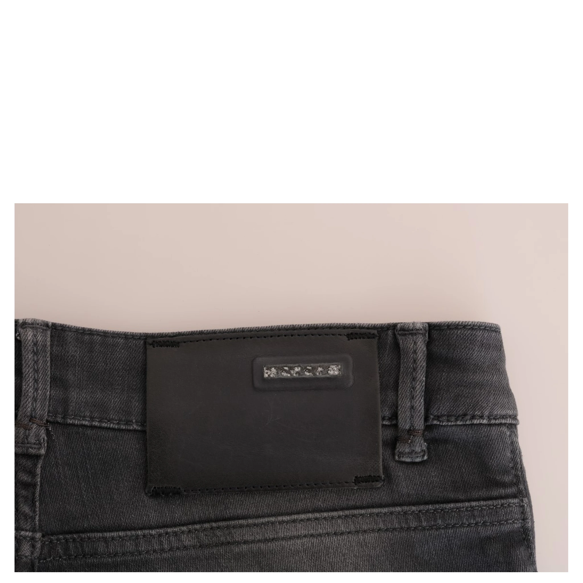 Gray Cotton Slim Fit Denim Jeans