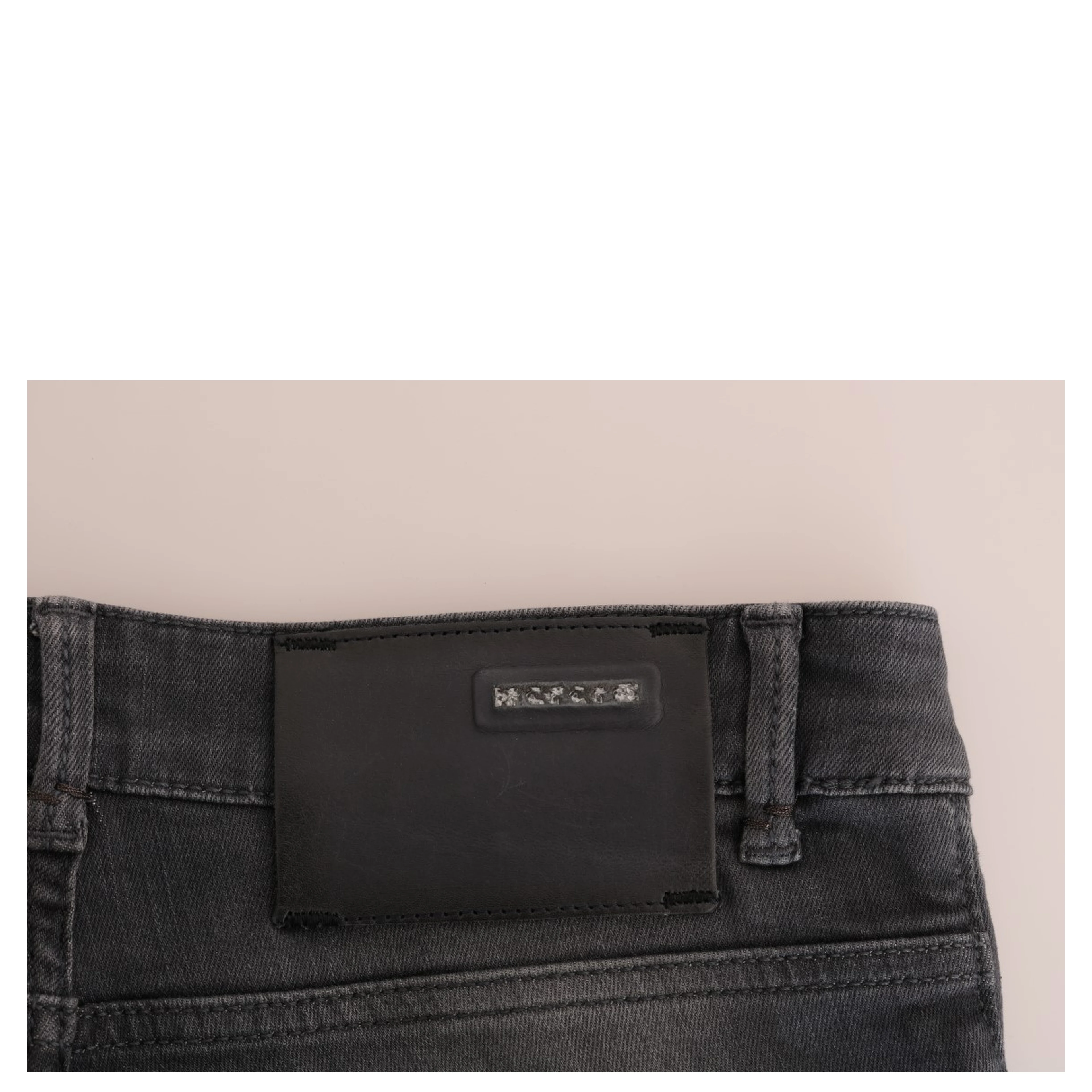 Gray Cotton Slim Fit Denim Jeans