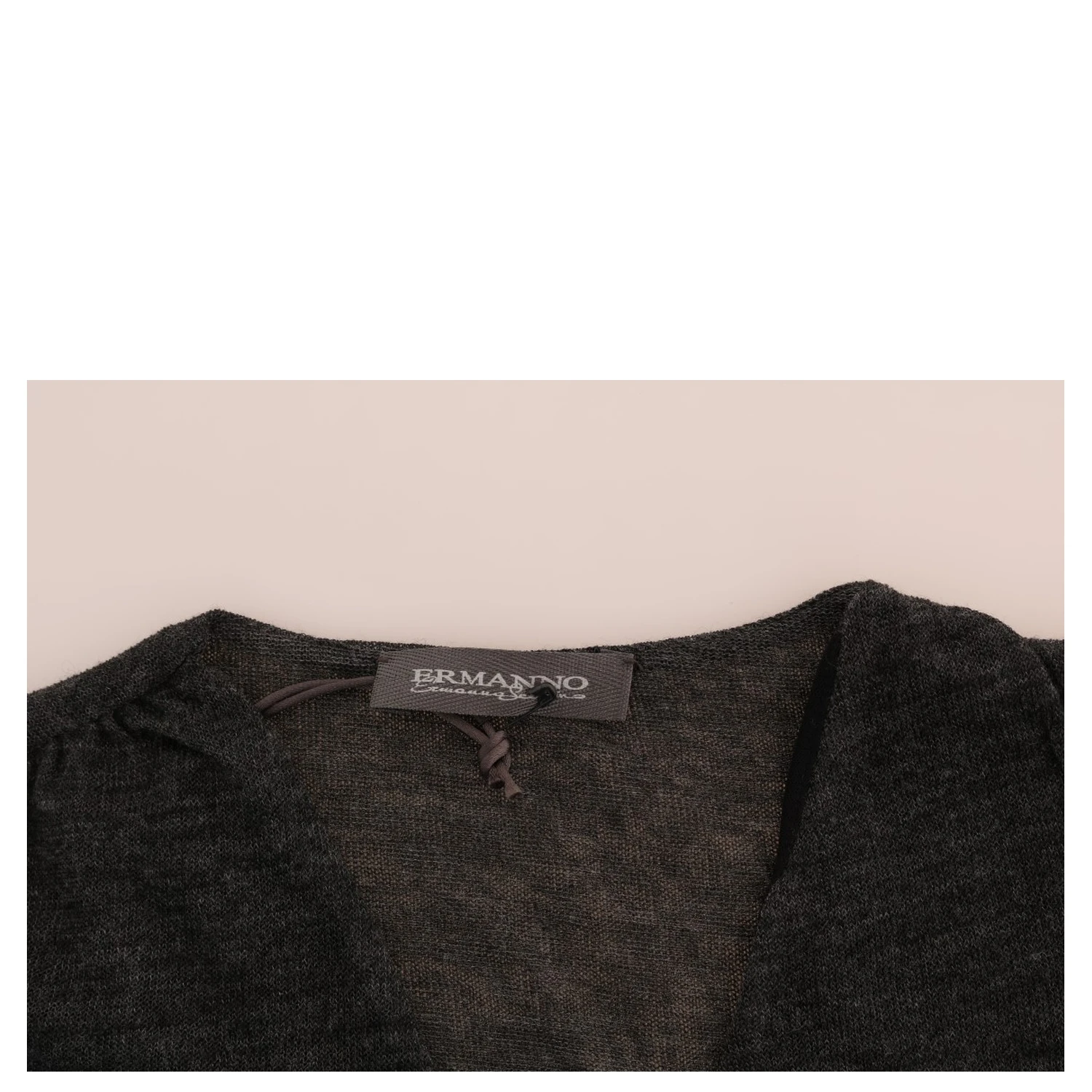 Gray Wool Lace Top Long Sleeved T-shirt