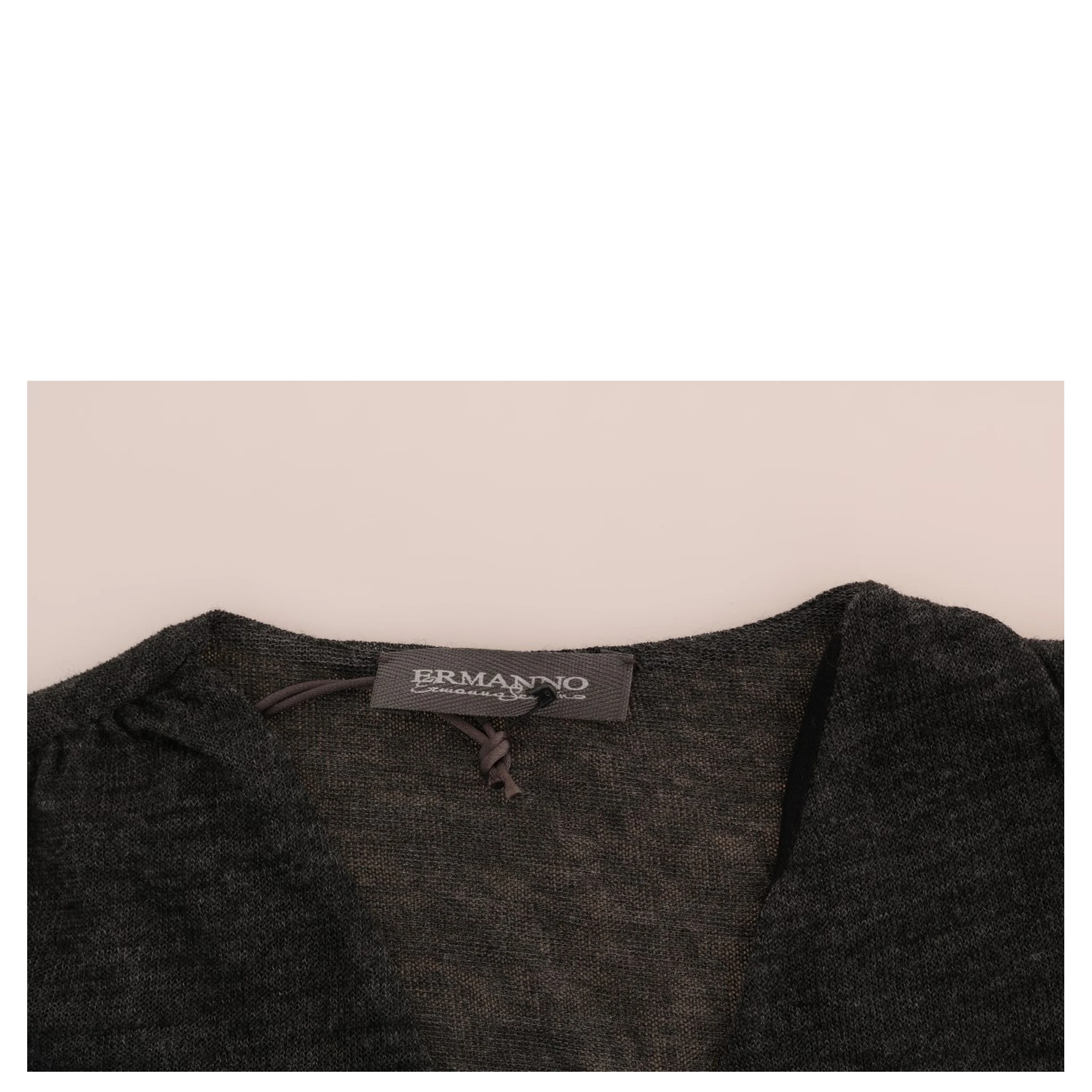 Gray Wool Lace Top Long Sleeved T-shirt