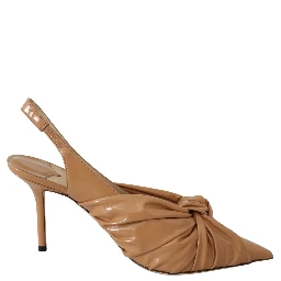 Caramel Brown Leather Annabell 85  Pumps