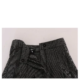 Gray Wool High Waist Mini Shorts