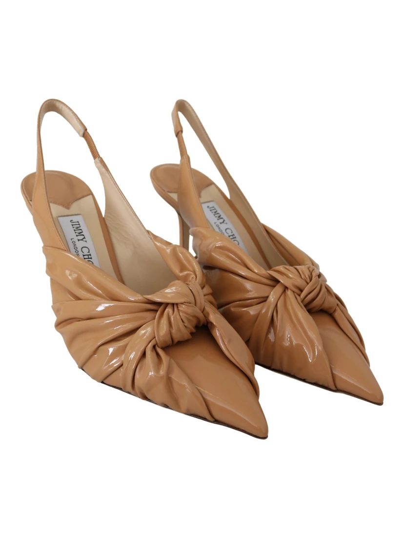 Caramel Brown Leather Annabell 85  Pumps