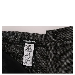 Gray Wool High Waist Mini Shorts