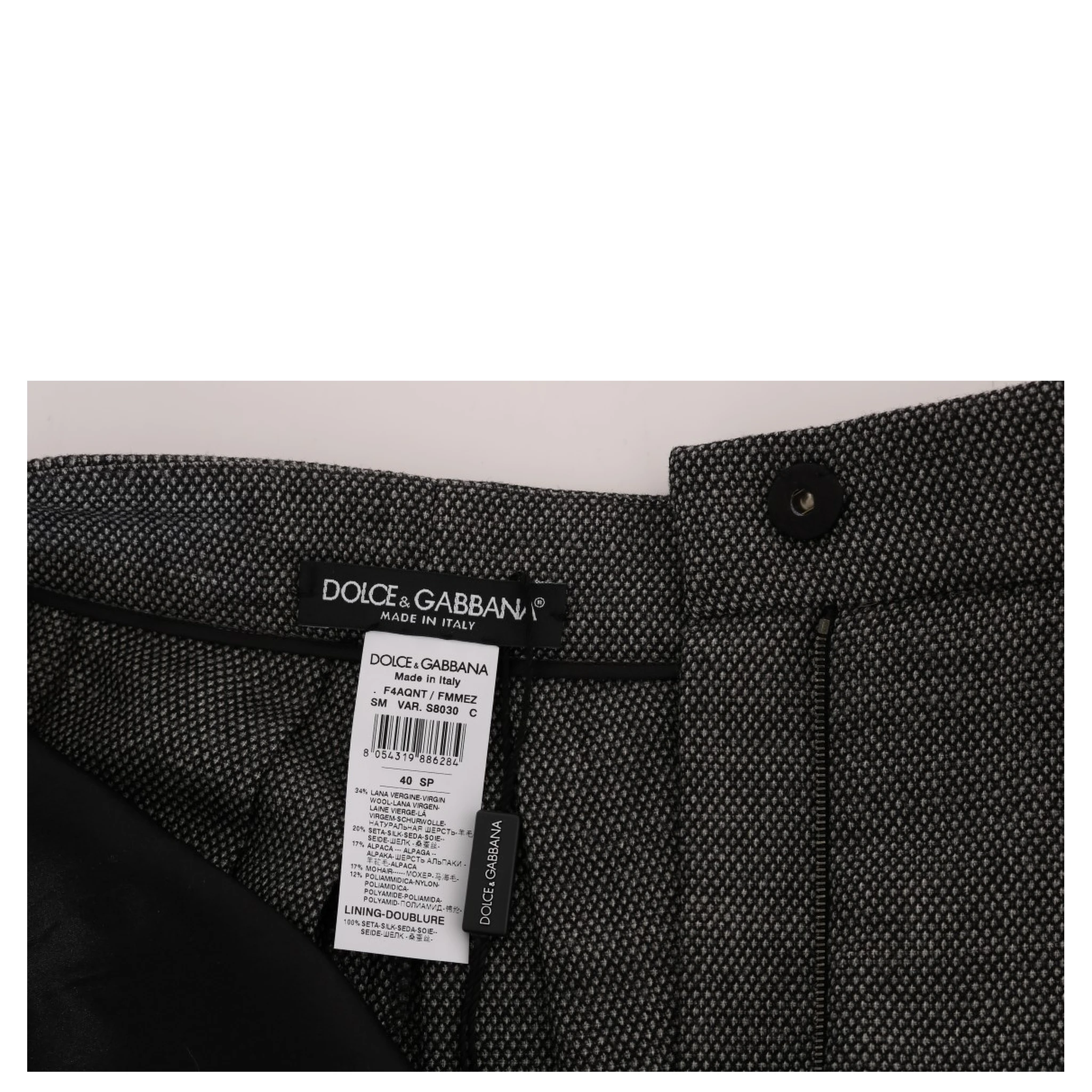 Gray Wool High Waist Mini Shorts