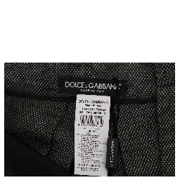 Gray Wool High Waist Mini Shorts