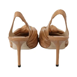 Caramel Brown Leather Annabell 85  Pumps