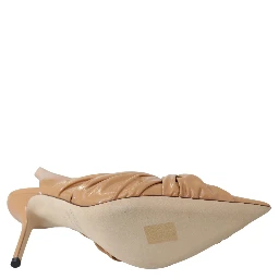 Caramel Brown Leather Annabell 85  Pumps