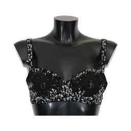 Black Silk White Lace Stretch Underwear Bra