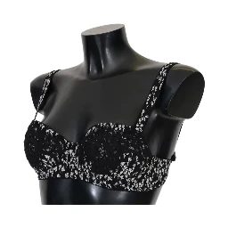 Black Silk White Lace Stretch Underwear Bra