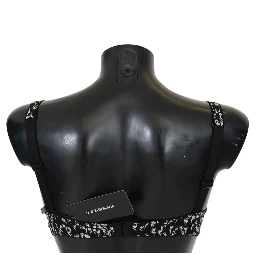 Black Silk White Lace Stretch Underwear Bra