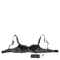 Black Silk White Lace Stretch Underwear Bra