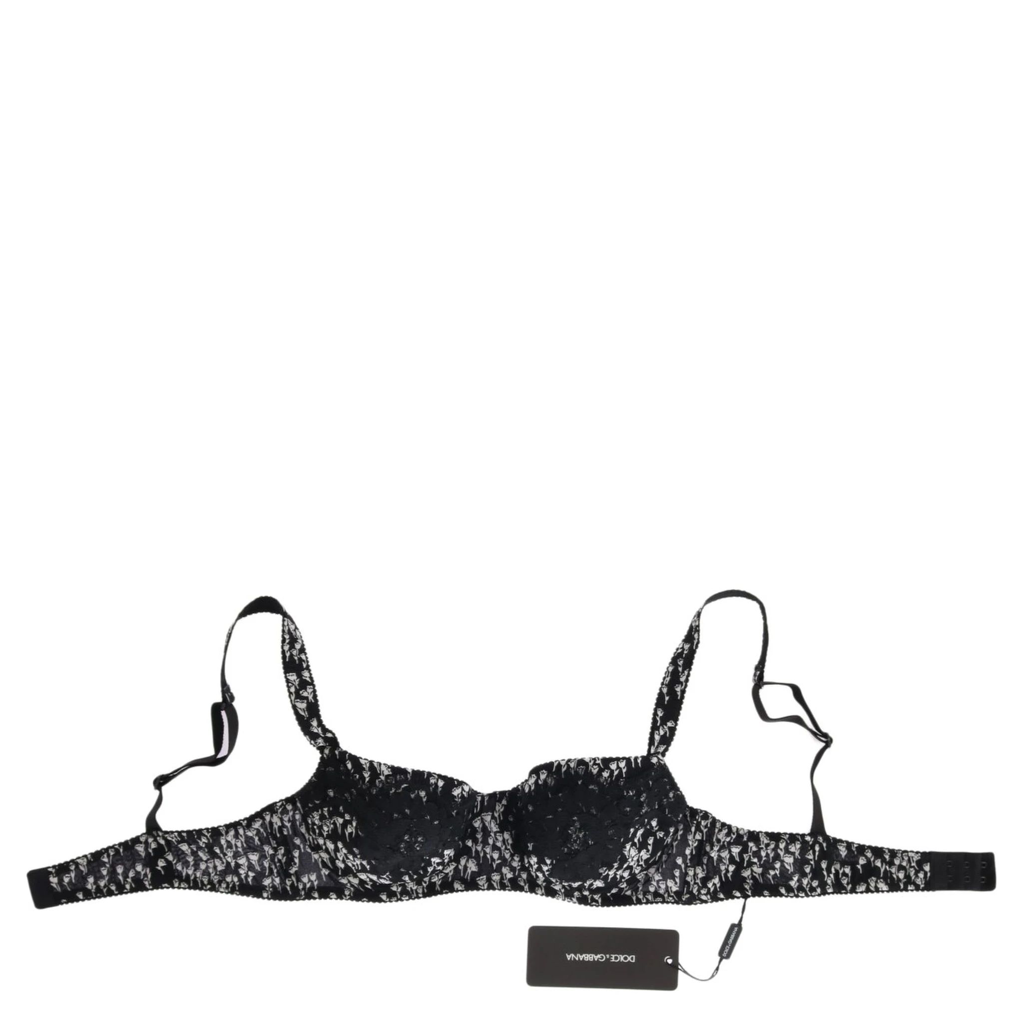 Black Silk White Lace Stretch Underwear Bra