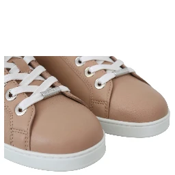 Powder Pink Leather Cash Sneakers