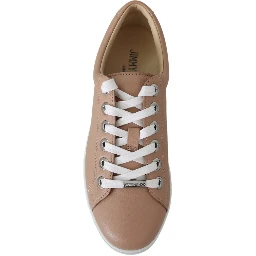 Powder Pink Leather Cash Sneakers