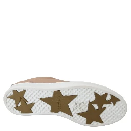 Powder Pink Leather Cash Sneakers