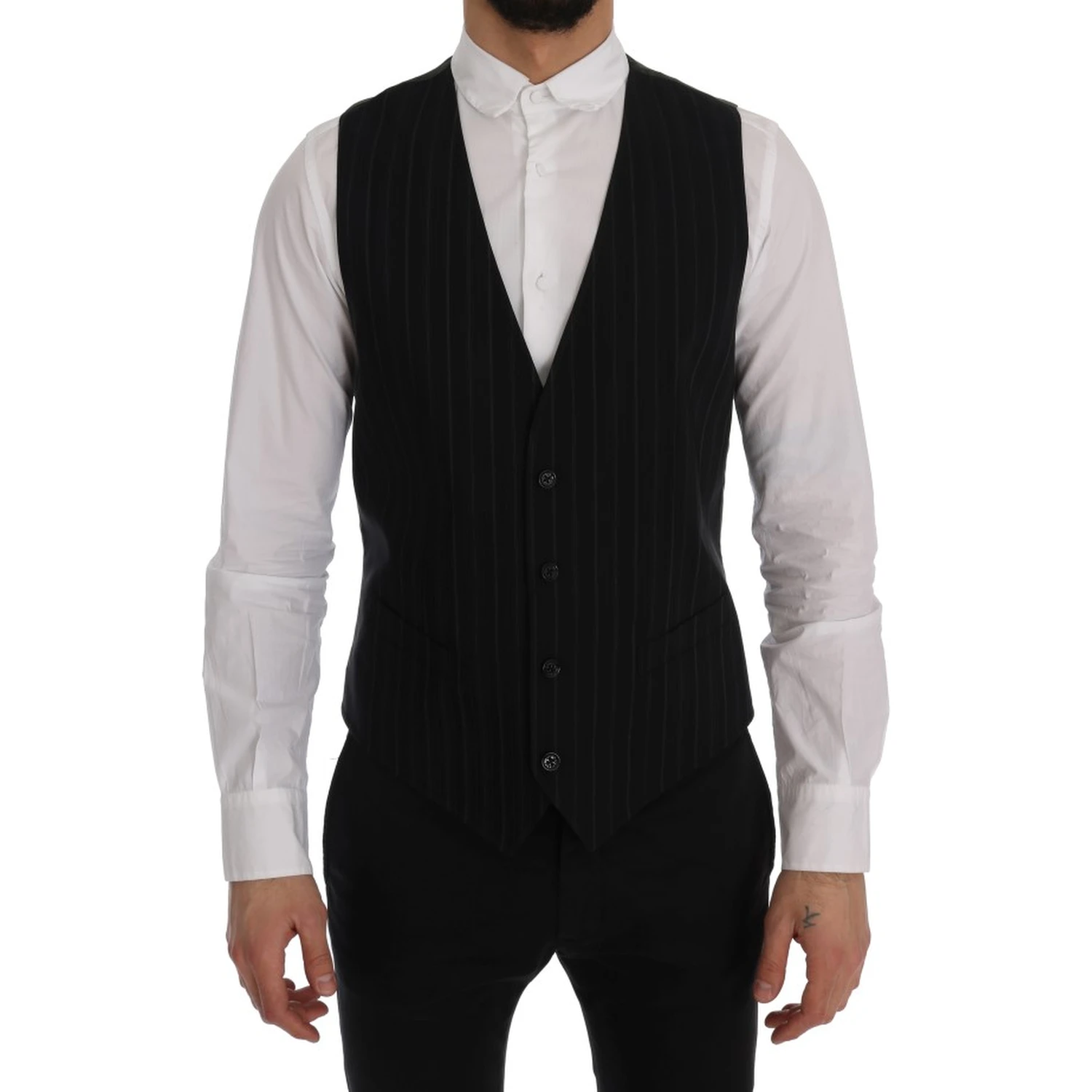 Black STAFF Cotton Striped Vest