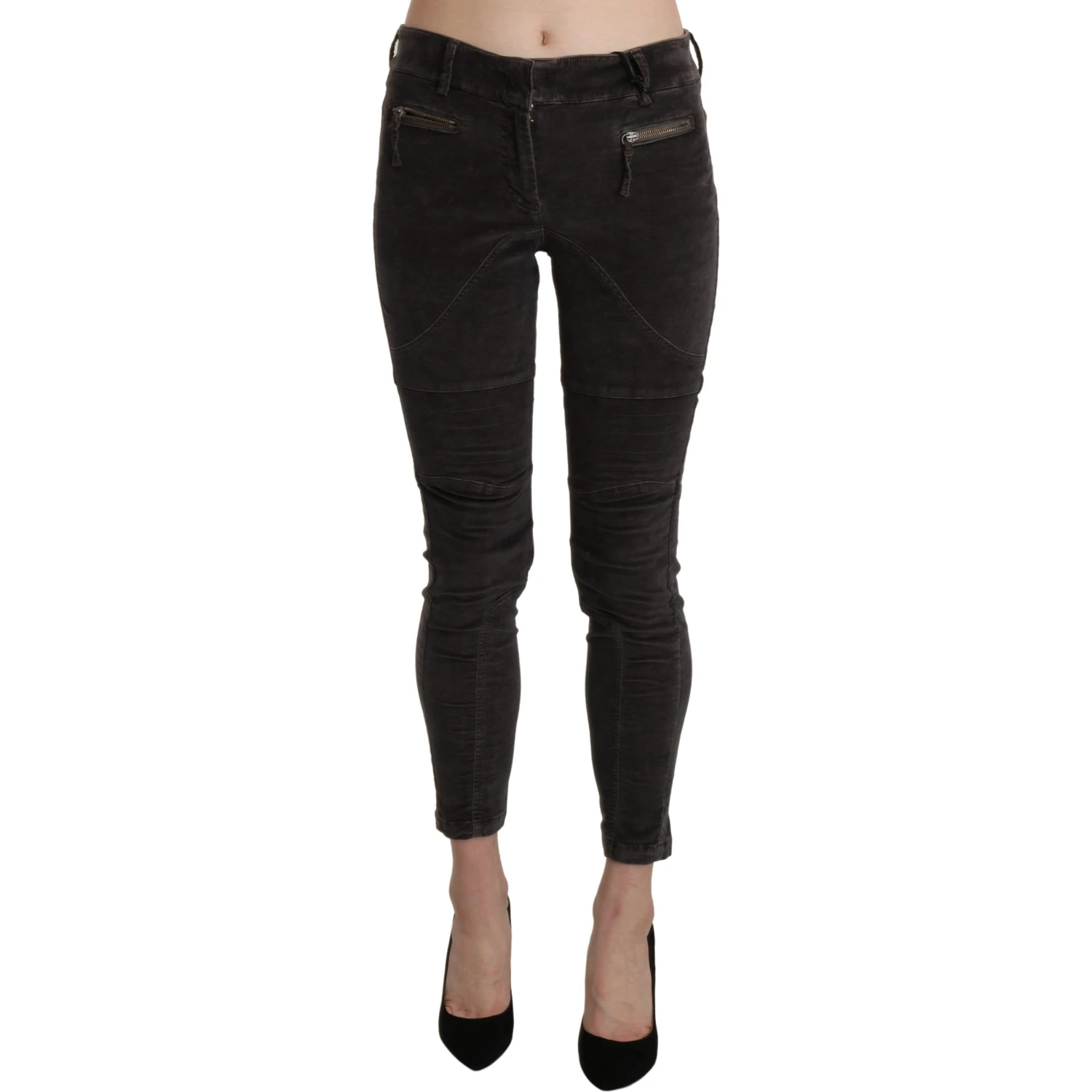 Brown Velvet Capri Cropped Cotton Pants