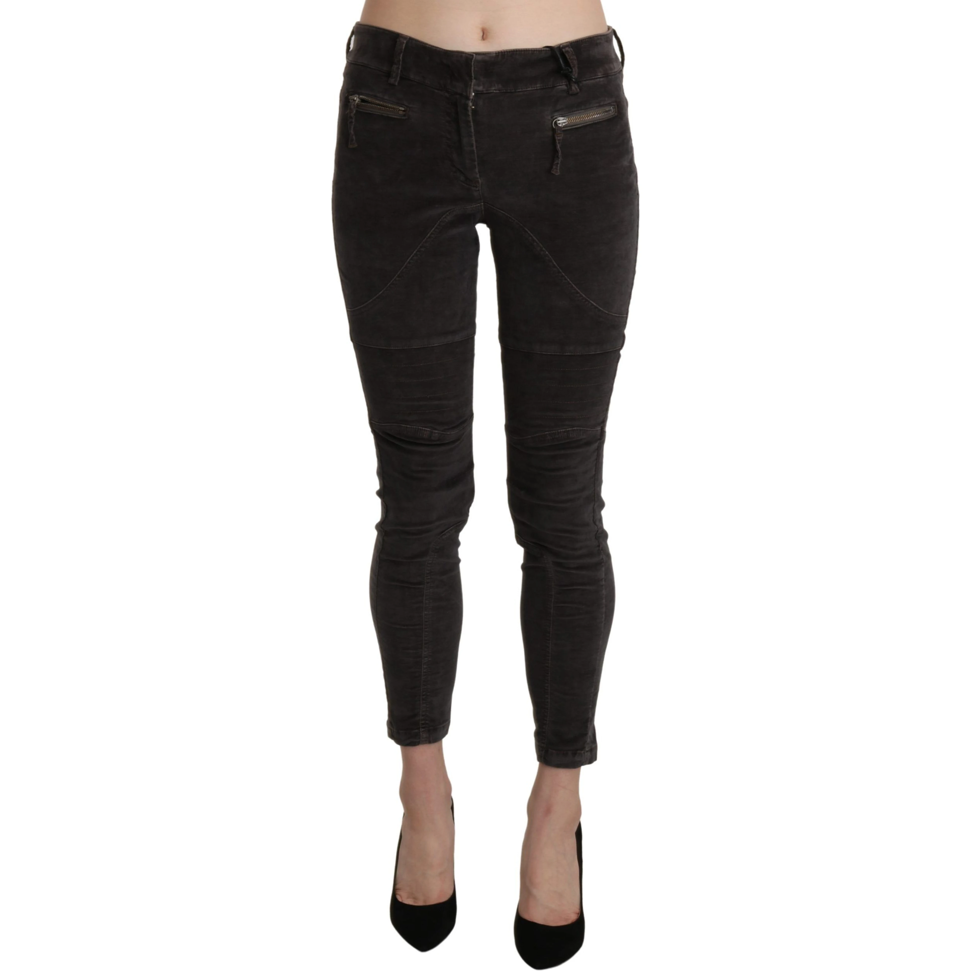 Brown Velvet Capri Cropped Cotton Pants