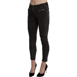 Brown Velvet Capri Cropped Cotton Pants