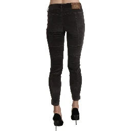 Brown Velvet Capri Cropped Cotton Pants
