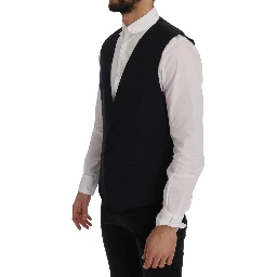 Black STAFF Wool Striped Vest