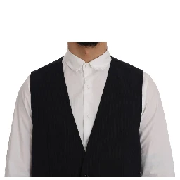 Black STAFF Wool Striped Vest