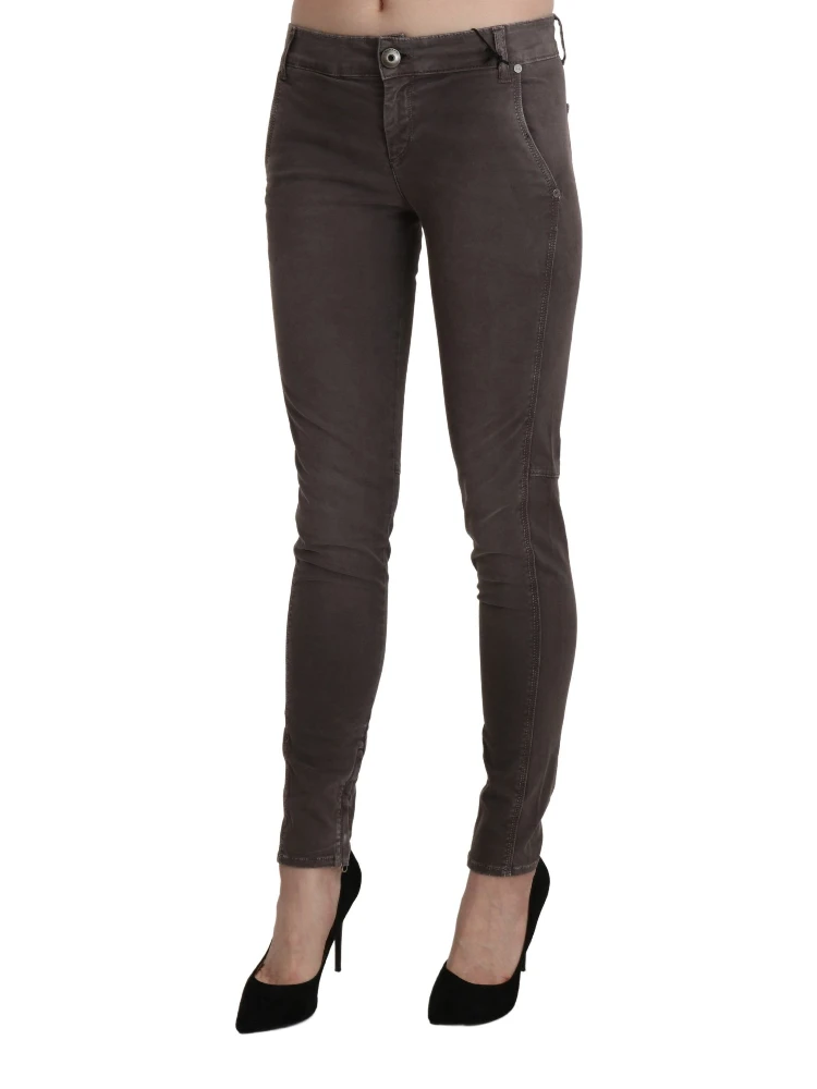 Brown Low Waist Skinny Slim Trouser Cotton Jeans alternative