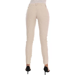 Beige Slim Jeans Corduroy Skinny Pants
