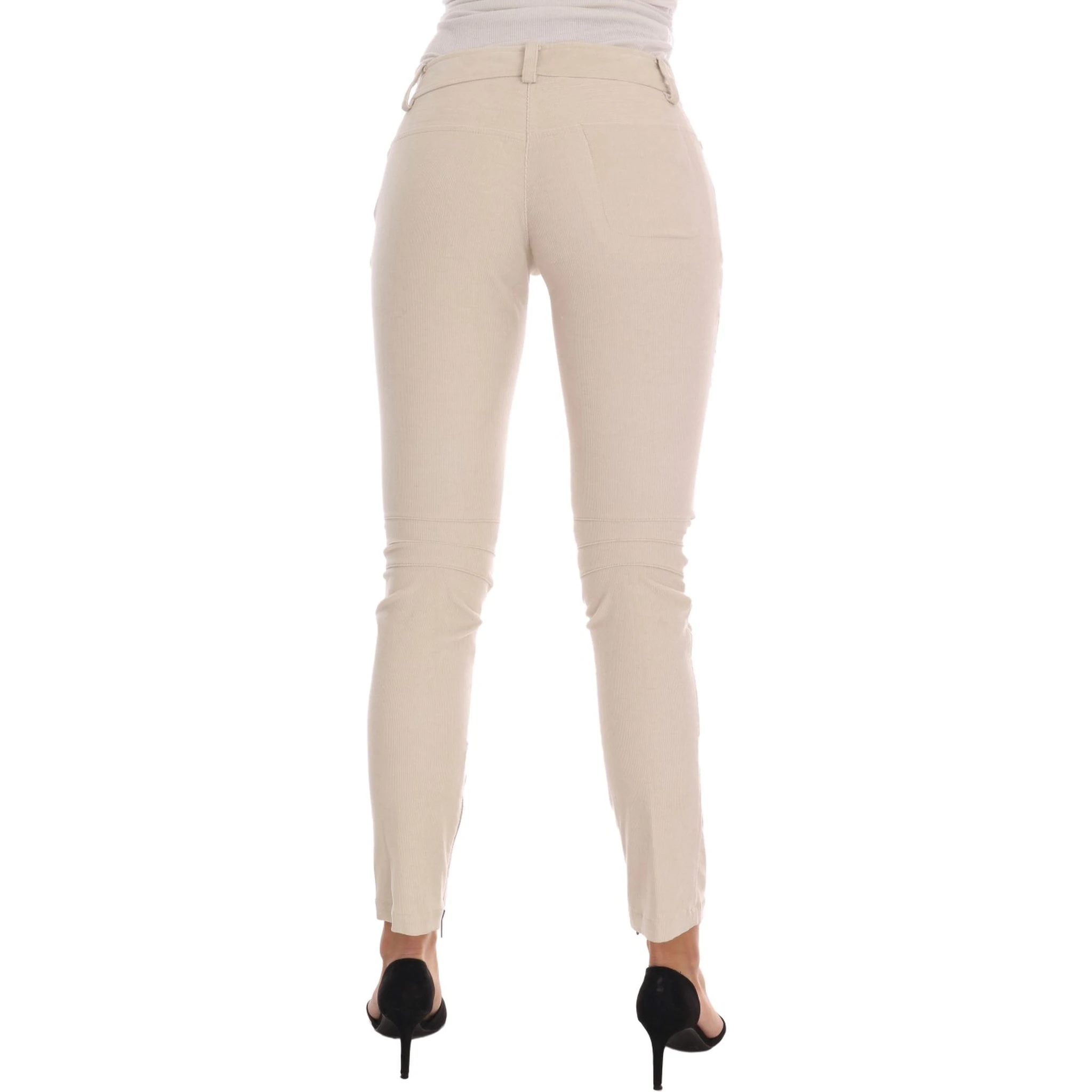 Beige Slim Jeans Corduroy Skinny Pants