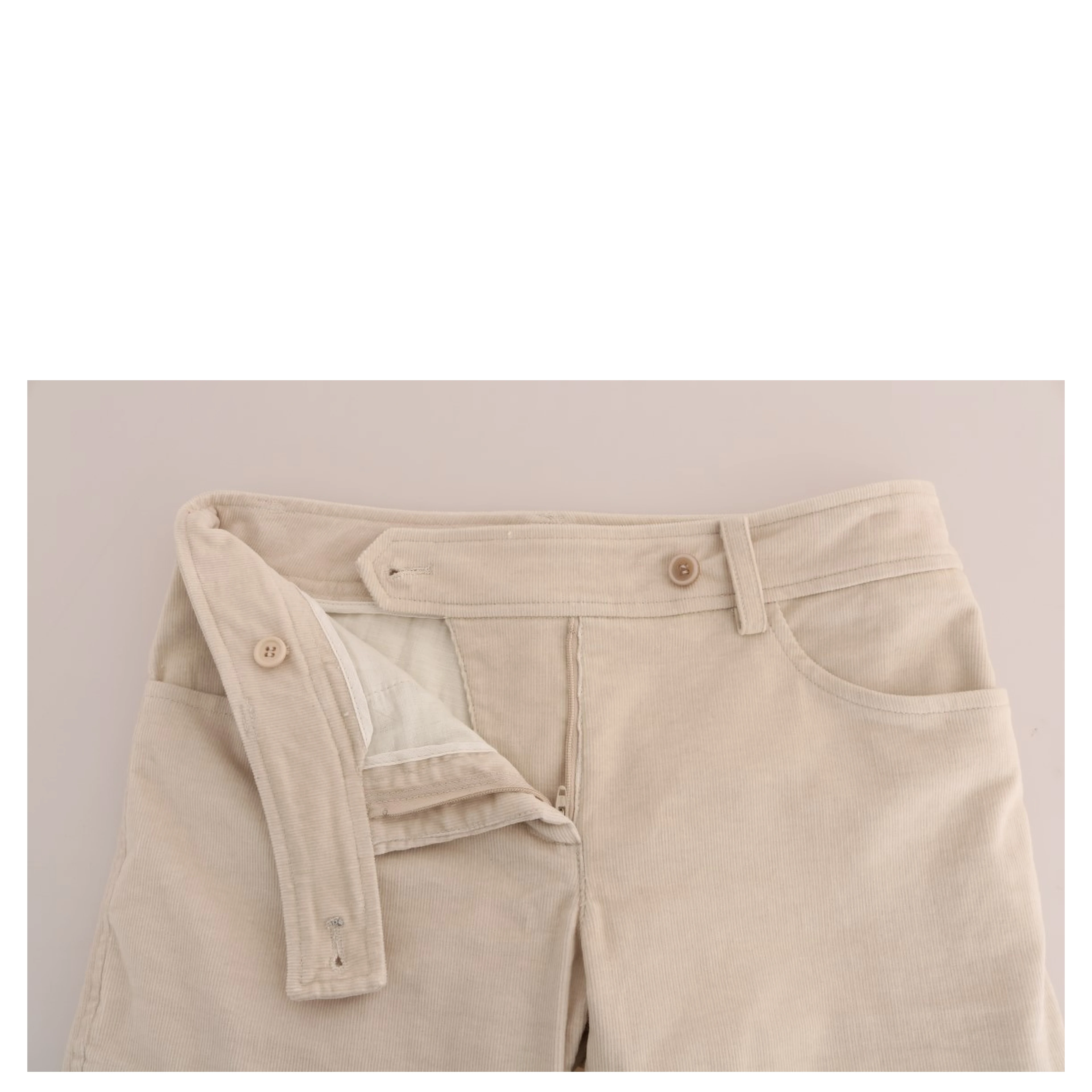 Beige Slim Jeans Corduroy Skinny Pants
