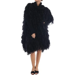 Black Fringes Wool Pullover Sweater