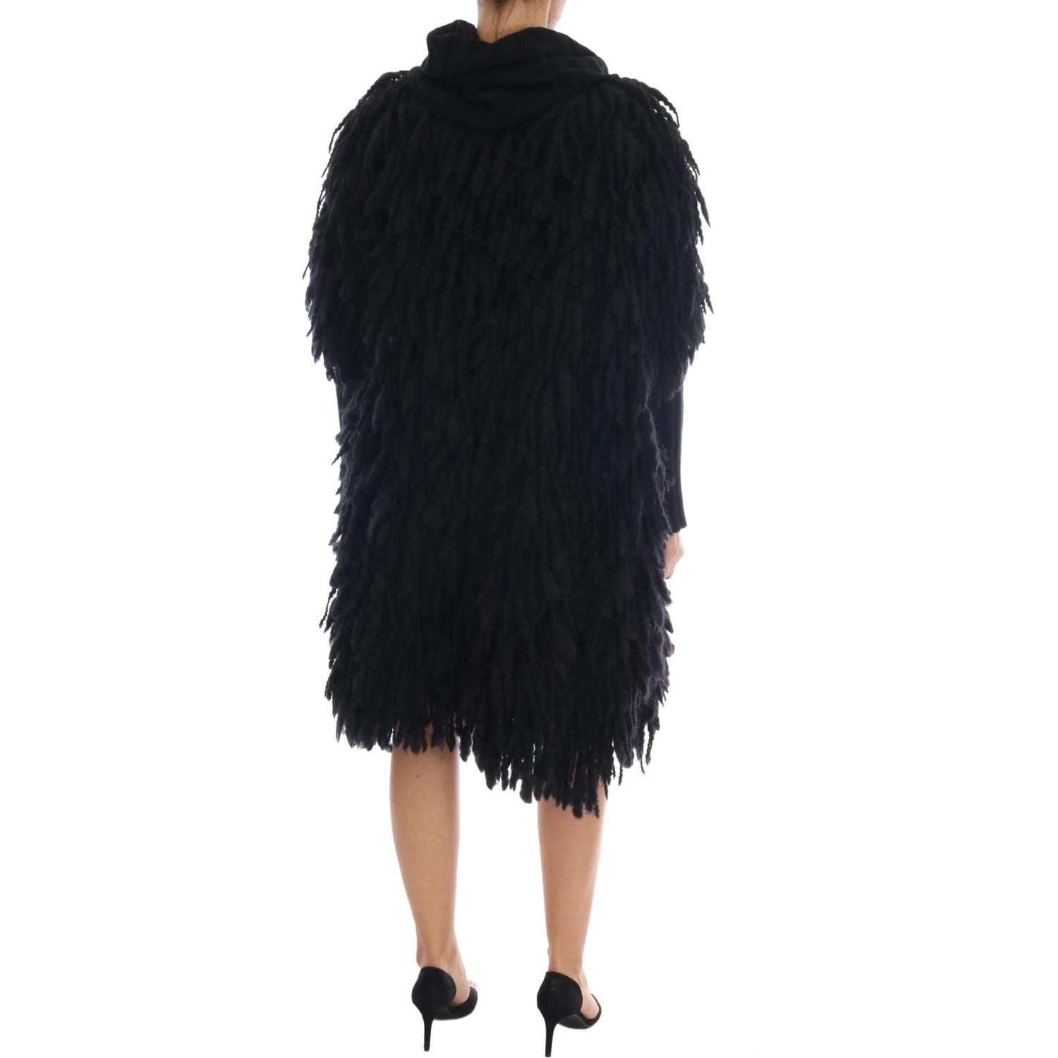 Black Fringes Wool Pullover Sweater