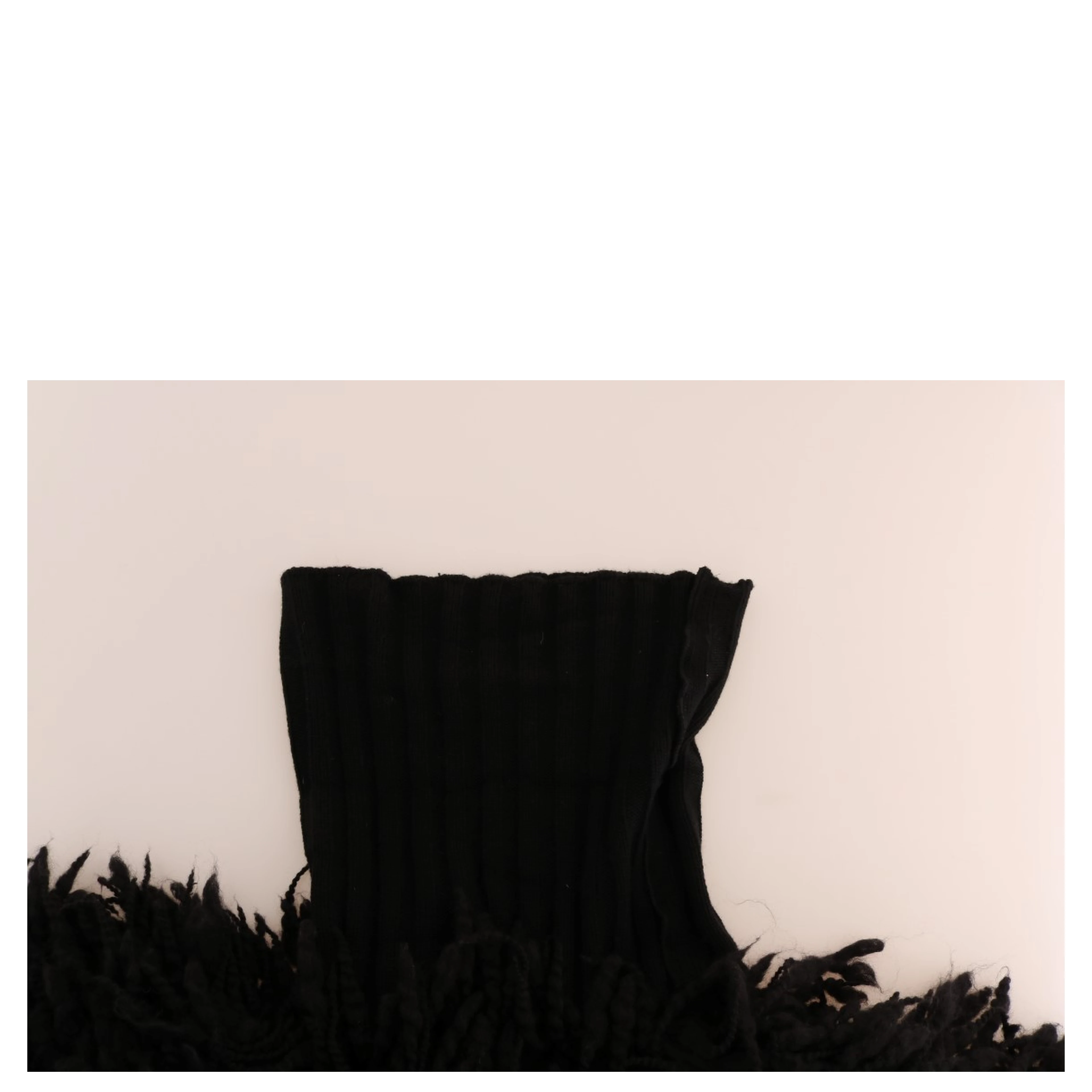 Black Fringes Wool Pullover Sweater