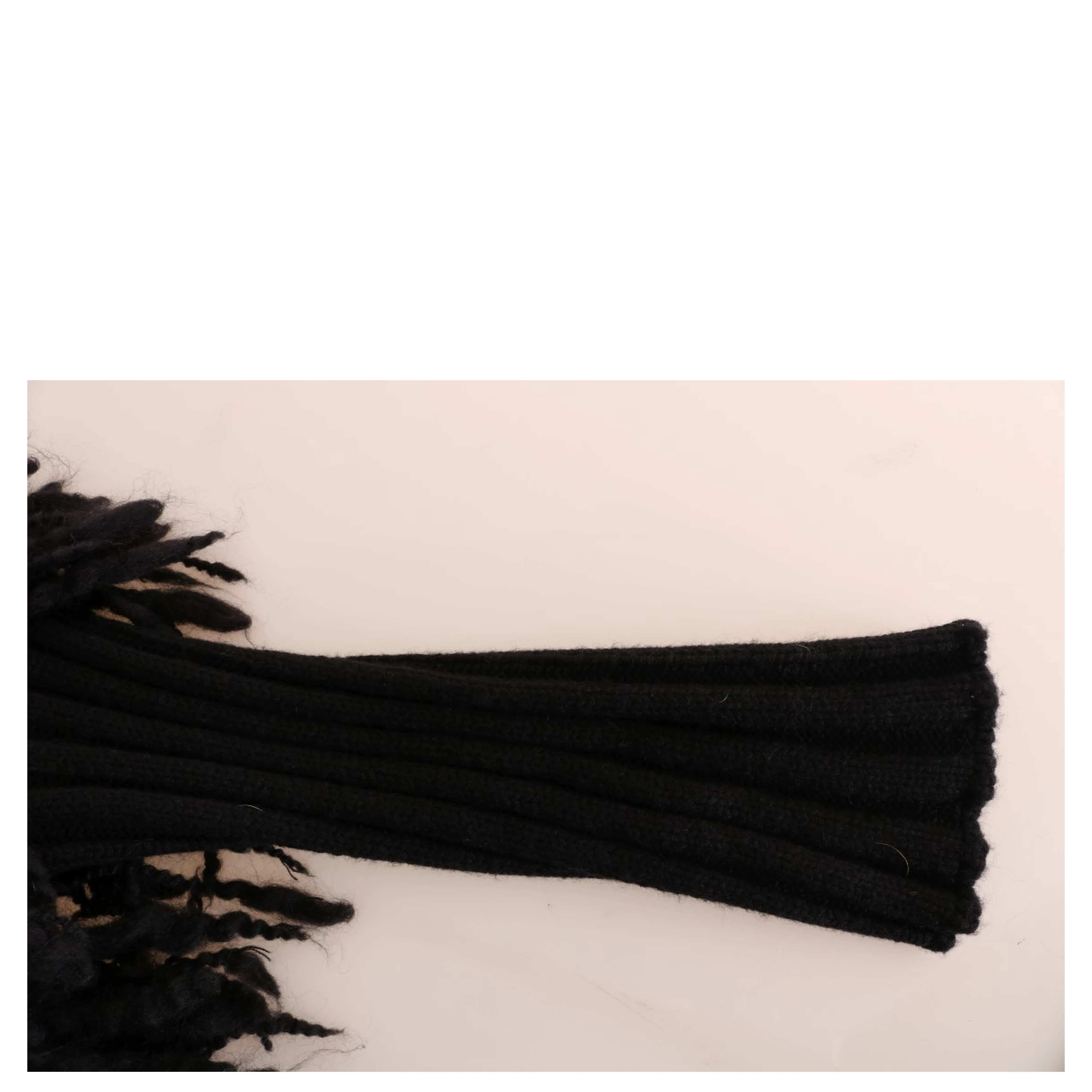 Black Fringes Wool Pullover Sweater