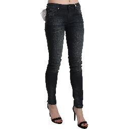 Black Washed Low Waist Skinny Denim Trouser